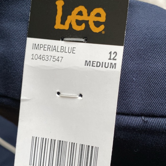 New Lee straight leg casual work navy blue stretch mid rise pants, size 12 M - Picture 4 of 8